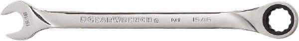 GearWrench - 15/16" 12 Point Combination Wrench - 14" OAL, Steel, Full Polish Finish - Top Tool & Supply