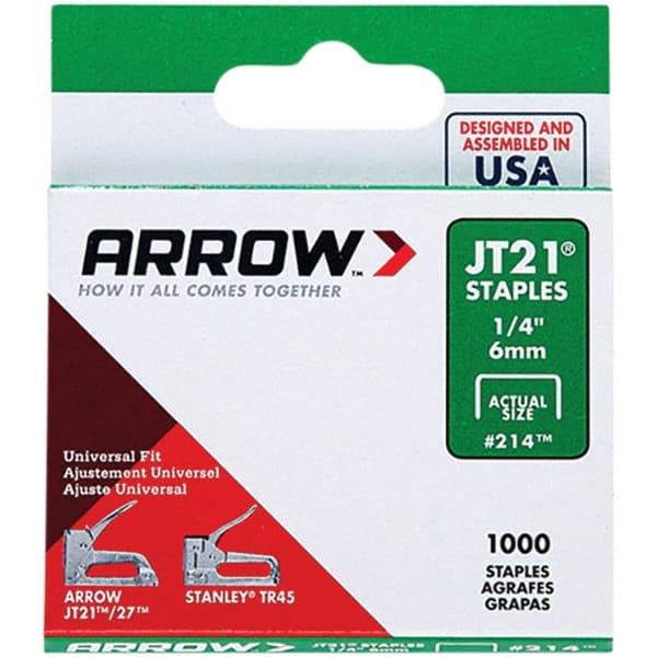 Arrow - 7/16" Wide Galvanized Steel Light-Duty Staples - 1/4" Leg Length - Top Tool & Supply