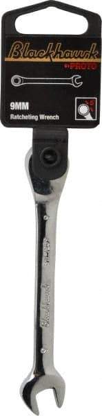 Blackhawk by Proto - 9mm 12 Point Combination Wrench - 4-1/2" OAL, Steel, Chrome Finish - Top Tool & Supply