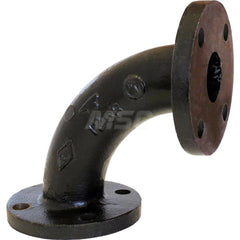 Black 90 ° Flanged Elbow: 6″, 125 psi, Threaded Cast Iron, Black Finish, Class 125