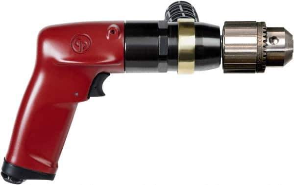 Chicago Pneumatic - 1/2" Keyed Chuck - Pistol Grip Handle, 500 RPM, 4.5 LPS, 7.45 CFM, 1 hp, 90 psi - Top Tool & Supply