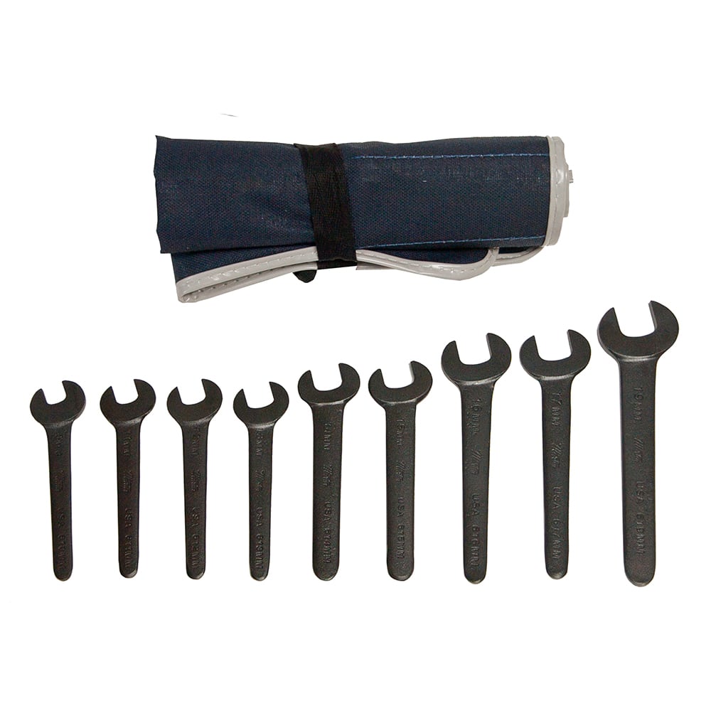 Martin Tools - 9 Pc, 10mm-19mm, 6-Point Metric Check Nut Wrench Set - Exact Industrial Supply