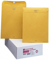 UNIVERSAL - 12" Long x 9" Wide Clasp with Gummed Flap Kraft Envelope - 32 Lb Paper Weight - Top Tool & Supply