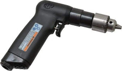 Ingersoll-Rand - 1/4" Keyed Chuck - Pistol Grip Handle, 3,800 RPM, 11 CFM, 0.33 hp, 90 psi - Top Tool & Supply