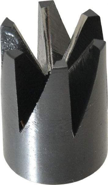 Made in USA - 60° Included Angle, 3/8-24" Hole Thread, Chamfer Edge, High Speed Steel, Outer Tube Edge Finishing Cutter - 7/8" Cutter Head Outside Diam, 1/2" Max Workpiece, 1-1/4" Long, 1/8" Threaded Hole Diam - Top Tool & Supply