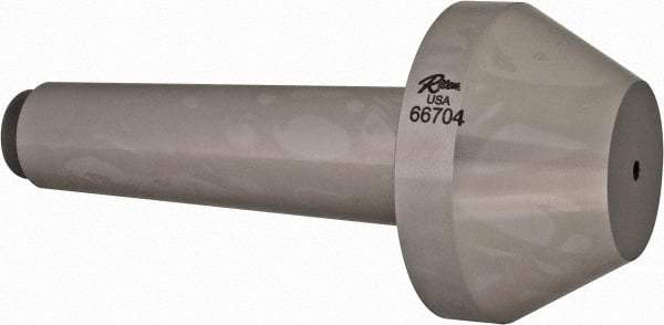 Riten - 2-3/4" Head Diam, Hardened Tool Steel Bull Nose Point Solid Dead Center - 4MT Morse Taper, 2-3/4" Point Diam, 1.077" Point Length, 2-5/64" OAL - Top Tool & Supply