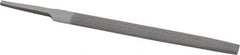 Value Collection - 6" Long, Smooth Cut, Half Round American-Pattern File - Double Cut, 5/32" Overall Thickness, Tang - Top Tool & Supply