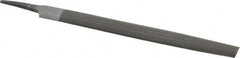 Value Collection - 8" Long, Smooth Cut, Half Round American-Pattern File - Double Cut, 7/32" Overall Thickness, Tang - Top Tool & Supply