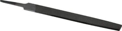 Value Collection - 6" Long, Smooth Cut, Flat American-Pattern File - Double Cut, 5/32" Overall Thickness, Tang - Top Tool & Supply