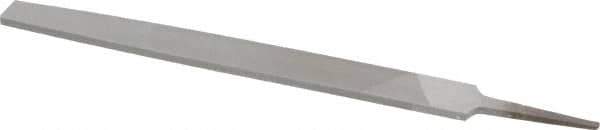 Value Collection - 8" Long, Smooth Cut, Flat American-Pattern File - Double Cut, 7/32" Overall Thickness, Tang - Top Tool & Supply