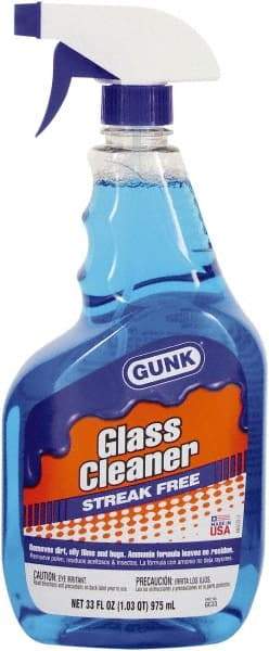 Gunk - Ammonium Hydroxide Glass Cleaner - 33 oz Spray Bottle - Top Tool & Supply