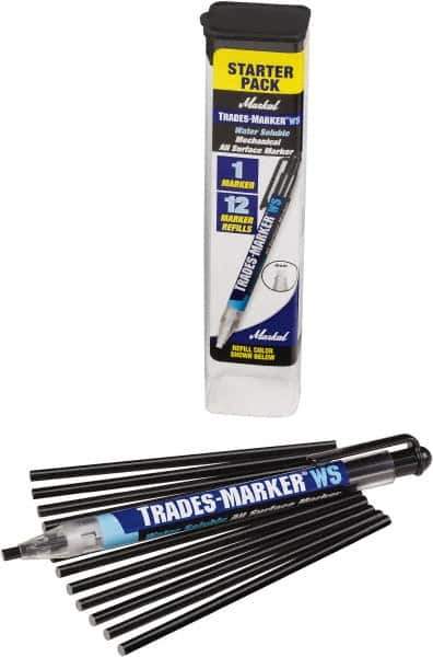 Markal - Black All Purpose Wax Crayon - Flat Tip - Top Tool & Supply