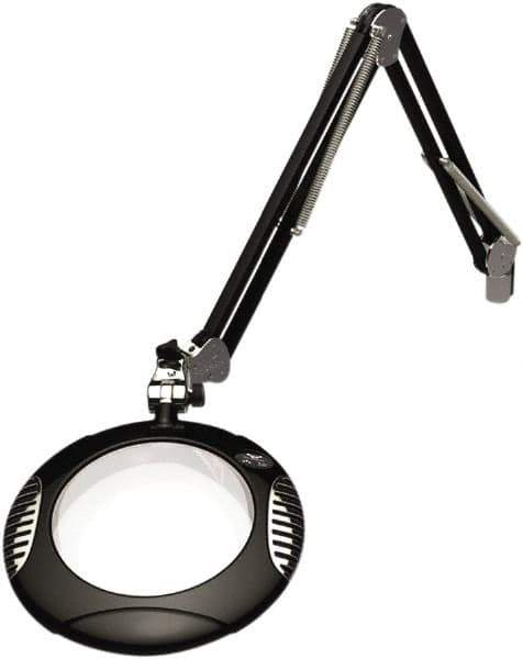 O.C. White - 43 Inch, Spring Suspension, Clamp on, LED, Black, Magnifying Task Light - 8 Watt, 7.5 and 15 Volt, 2x Magnification, 5-1/4 Inch Wide, 7-1/2 Inch Long - Top Tool & Supply