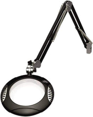 O.C. White - 43 Inch, Spring Suspension, Clamp on, LED, Black, Magnifying Task Light - 8 Watt, 7.5 and 15 Volt, 2x Magnification, 5-1/4 Inch Wide, 7-1/2 Inch Long - Top Tool & Supply