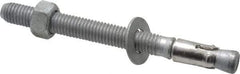 Powers Fasteners - 1/2" Diam, 1/2" Drill, 5-1/2" OAL, 3-3/8" Min Embedment Wedge Expansion Concrete Anchor - Steel, Galvanized Finish, Hex Nut Head, Hex Drive, 6-5/8" Thread Length - Top Tool & Supply