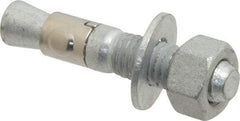 Powers Fasteners - 1/2" Diam, 1/2" Drill, 2-3/4" OAL, 3-3/8" Min Embedment Wedge Expansion Concrete Anchor - Steel, Galvanized Finish, Hex Nut Head, Hex Drive, 2" Thread Length - Top Tool & Supply