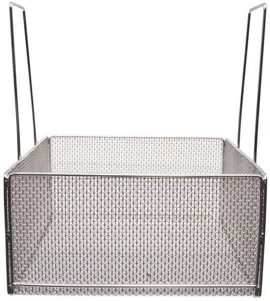 Marlin Steel Wire Products - 18" Deep, Square Stainless Steel Mesh Basket - 1/4" Perforation, 18" Wide x 9" High - Top Tool & Supply