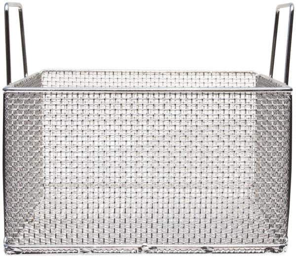 Marlin Steel Wire Products - 14" Deep, Square Stainless Steel Mesh Basket - 1/4" Perforation, 14" Wide x 8" High - Top Tool & Supply