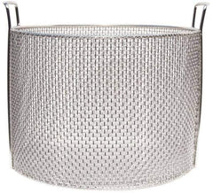 Marlin Steel Wire Products - Round Stainless Steel Mesh Basket - 1/4" Perforation, 14" Wide x 10" High - Top Tool & Supply