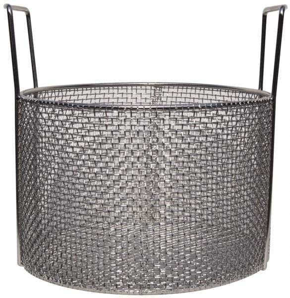 Marlin Steel Wire Products - Round Stainless Steel Mesh Basket - 1/4" Perforation, 12" Wide x 8" High - Top Tool & Supply