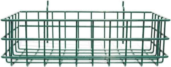 Marlin Steel Wire Products - 8" Deep, Rectangular Steel Peg Board/Slatwall Basket - 1-3/8" Perforation, 14" Wide x 4" High - Top Tool & Supply