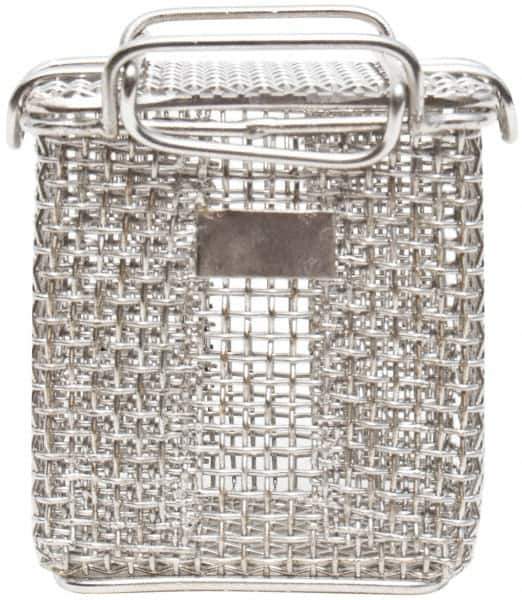 Marlin Steel Wire Products - 3-1/4" Deep, Rectangular Stainless Steel Mesh Basket - 5/32" Perforation, 3-3/8" Wide x 4" High - Top Tool & Supply