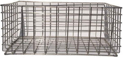 Marlin Steel Wire Products - 21" Deep, Rectangular Steel Wire Basket - 2-3/8" Perforation, 26-1/2" Wide x 11-1/8" High - Top Tool & Supply