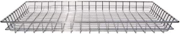 Marlin Steel Wire Products - 18" Deep, Rectangular Steel Wire Basket - 1-3/8" Perforation, 26" Wide x 2" High - Top Tool & Supply