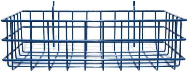 Marlin Steel Wire Products - 8" Deep, Rectangular Steel Peg Board/Slatwall Basket - 1-3/8" Perforation, 14" Wide x 4" High - Top Tool & Supply