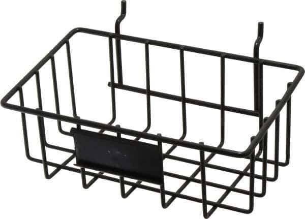 Marlin Steel Wire Products - 4-7/8" Deep, Rectangular Steel Peg Board/Slatwall Basket - 1-3/8" Perforation, 8-3/8" Wide x 3-3/8" High - Top Tool & Supply