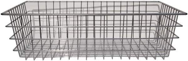 Marlin Steel Wire Products - 18" Deep, Rectangular Steel Wire Basket - 1-3/8" Perforation, 28" Wide x 8" High - Top Tool & Supply