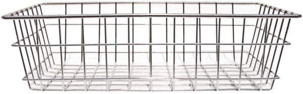 Marlin Steel Wire Products - 12" Deep, Rectangular Steel Wire Basket - 1-3/8" Perforation, 18" Wide x 5" High - Top Tool & Supply