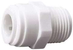 Value Collection - 3/8" OD, 1/2 Thread, Polysulfone Push-to-Connect Male Connector - 250 Max psi, White - Top Tool & Supply