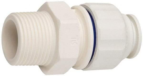 Value Collection - 1/2" OD, 3/4 Thread, Polysulfone Push-to-Connect Male Connector - 250 Max psi, White - Top Tool & Supply