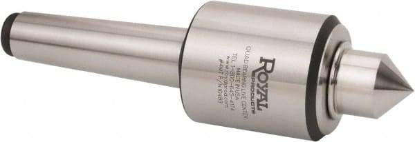 Royal Products - MT2 Morse Taper, 1.7" Head Diam Live Center - 6,000 Max RPM, 2.12" Head Length, 0.88" Point Diam, 1.07" Point Len, 885 Lb Max Workpc, Male Point - Top Tool & Supply