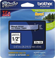 Brother - 1/2" Wide x 314.4" Long, Clear Plastic/Paper Tape Cassette - For Label Maker - Top Tool & Supply