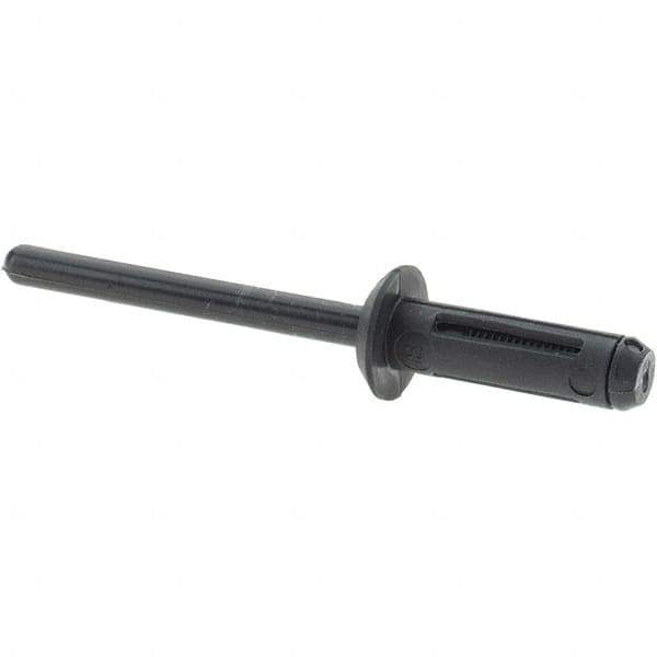 Value Collection - Large Flange Head Nylon Open End Blind Rivet - 5/32" to 1/4" Grip, 11/32" Head Diam, 21/32" Length Under Head, - Top Tool & Supply