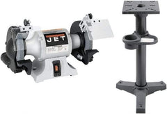 Jet - 6" Wheel Diam x 3/4" Wheel Width, 1/2 hp Grinder - 1/2" Arbor Hole Diam, 1 Phase, 3,450 Max RPM, 115 Volts - Top Tool & Supply