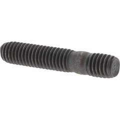 Value Collection - M6x1.0 31mm OAL Equal Double Threaded Stud - Carbon Steel, Uncoated, 14mm Equal Thread Length, Metric - Top Tool & Supply