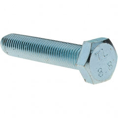 Hex Head Cap Screw: M8 x 1.00 x 40 mm, Grade 8.8 Steel, Zinc-Plated Fully Threaded, 13 mm Hex, DIN 961 & ISO 8676