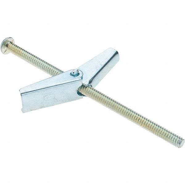 Value Collection - 3/16" Diam, 4" Long, Toggle Bolt Drywall & Hollow Wall Anchor - Steel, Use with Concrete/Masonry, Hollow Tile, Plaster & Wallboard - Top Tool & Supply