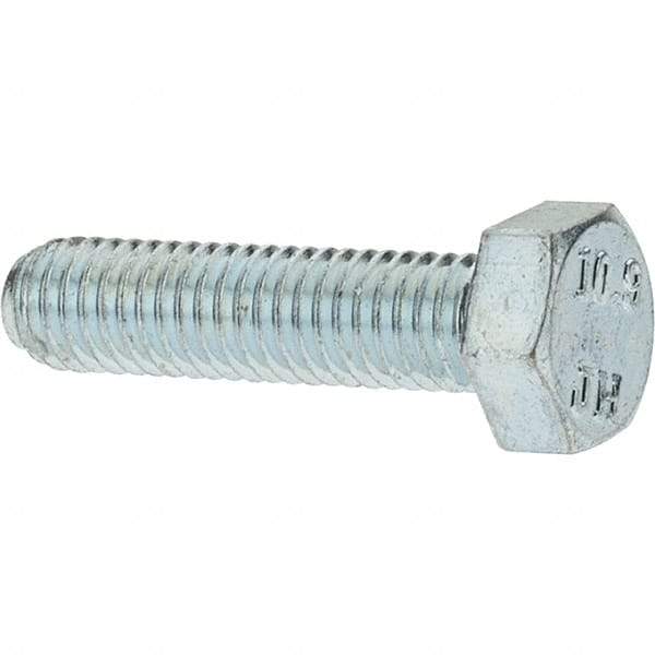 Value Collection - M5x0.80mm Metric Coarse, 20mm Long Hex Head Cap Screw - Fully Threaded, Grade 10.9 Steel, Zinc-Plated Finish, 8mm Hex - Top Tool & Supply