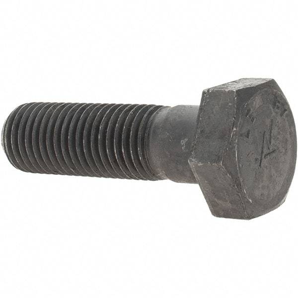 Value Collection - 1-8 Thread, 3-1/2" Length Under Head, Hex Head Bolt - Grade B7 Alloy Steel, Uncoated - Top Tool & Supply