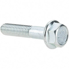 Value Collection - M8x1.25 Metric Coarse, 40mm Length Under Head, Hex Drive Flange Bolt - 22mm Thread Length, Grade 8.8 Steel, Smooth Flange, Zinc-Plated Finish - Top Tool & Supply