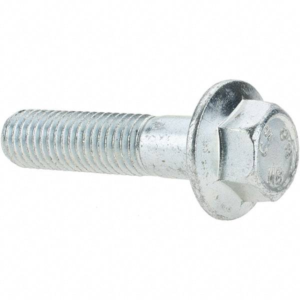 Value Collection - M12x1.75 Metric Coarse, 50mm Length Under Head, Hex Drive Flange Bolt - 30mm Thread Length, Grade 8.8 Steel, Smooth Flange, Zinc-Plated Finish - Top Tool & Supply