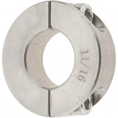 Value Collection - 11/16" Bore, Stainless Steel, Two Piece Two Piece Split Shaft Collar - 1-1/2" Outside Diam, 1/2" Wide - Top Tool & Supply