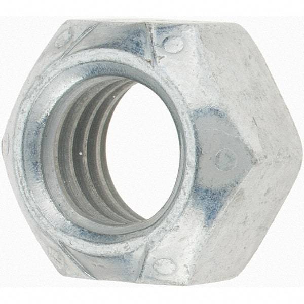 Value Collection - 1/2-13 UNC Grade C Hex Lock Nut with Distorted Thread - Zinc-Plated with Wax Finish - Top Tool & Supply