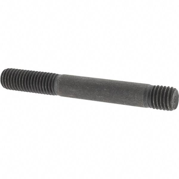 Value Collection - M10x1.50 82mm OAL Unequal Double Threaded Stud - Carbon Steel, Uncoated, 26mm Long Thread Length, 12mm Short Thread Length, Metric - Top Tool & Supply