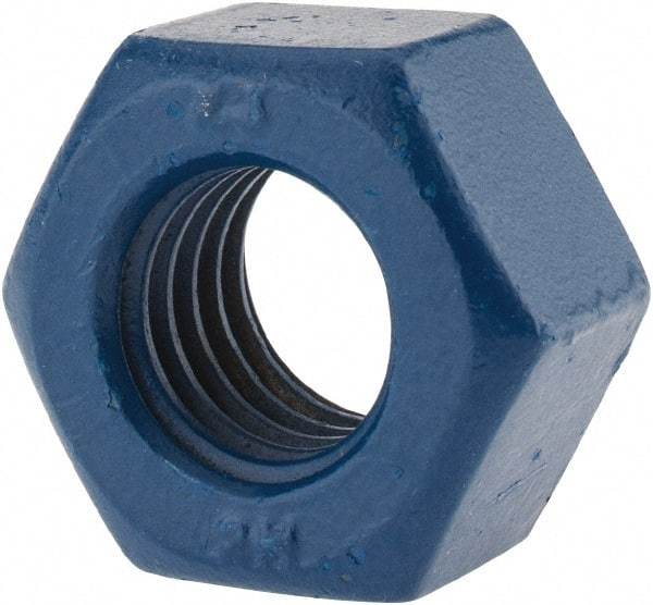 Value Collection - 1/2-13 UNC Steel Right Hand Heavy Hex Nut - 7/8" Across Flats, 0.4844" High, Zinc-Plated Finish - Top Tool & Supply