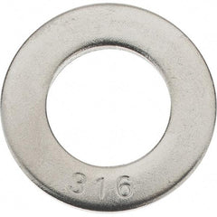 Value Collection - 3/4" Screw, Grade 316 Stainless Steel SAE Flat Washer - 13/16" ID x 2" OD, 0.148" Thick - Top Tool & Supply